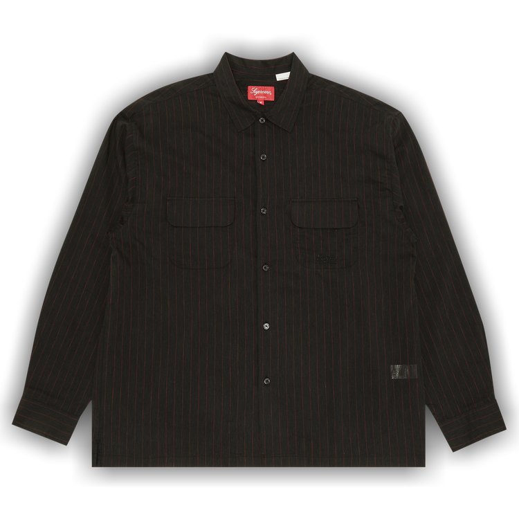 Supreme / PINSTRIPE LINEN SHIRT - NAVY L