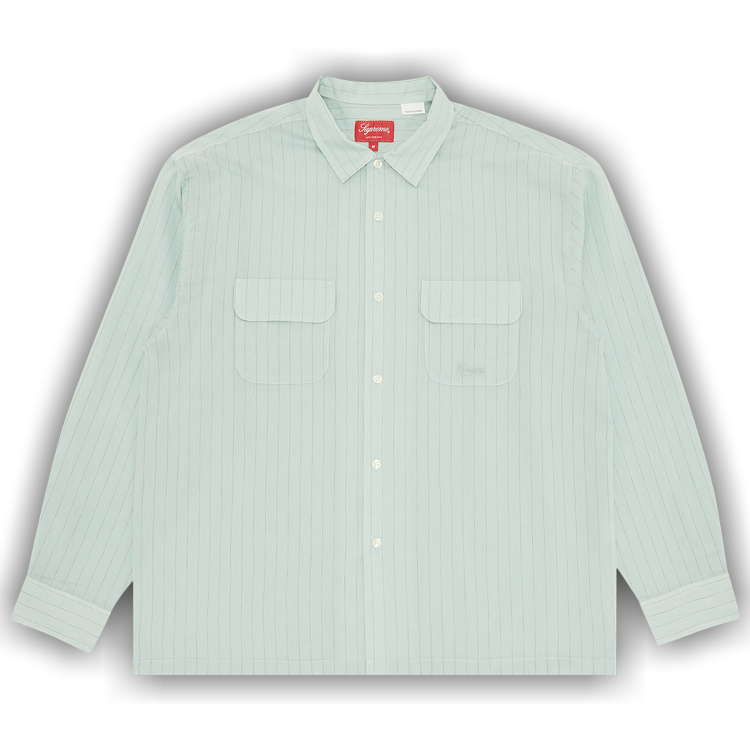 Buy Supreme Pinstripe Linen Shirt 'Light Blue' - SS23S39 LIGHT