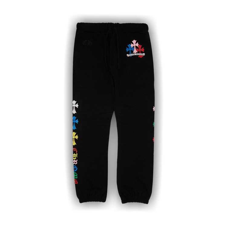 Buy Chrome Hearts Cross Sweatpants 'Black/Multicolor' - 1383