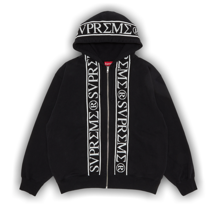 Supreme black zip up hoodie outlet