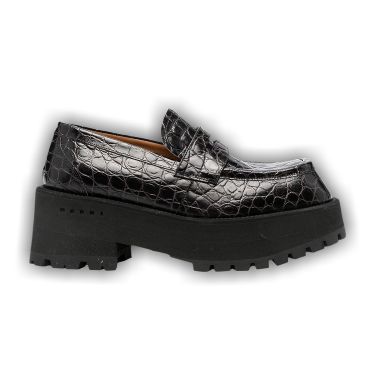 靴 MARNI Buy Marni Wmns Chunky Moccasin 'Black Croc' - MOMS002506 P5046