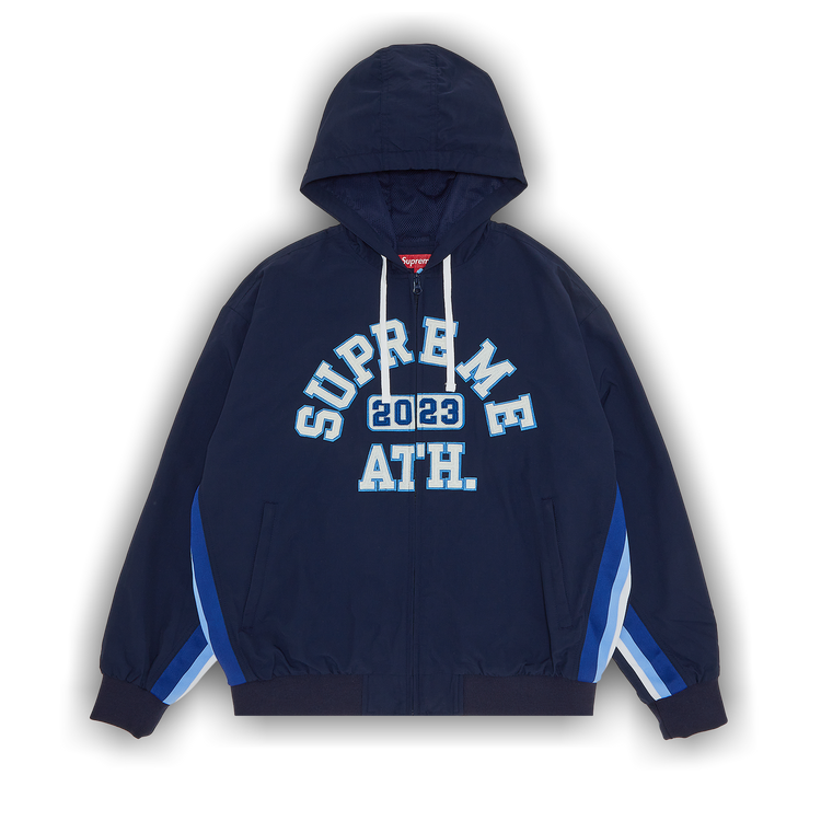 Buy Supreme Appliqué Hooded Track Jacket 'Navy' - SS23J42 NAVY | GOAT