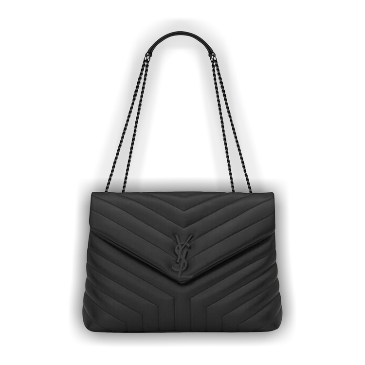 Buy Saint Laurent Loulou Quilted Logo Plaque Bag 'Black