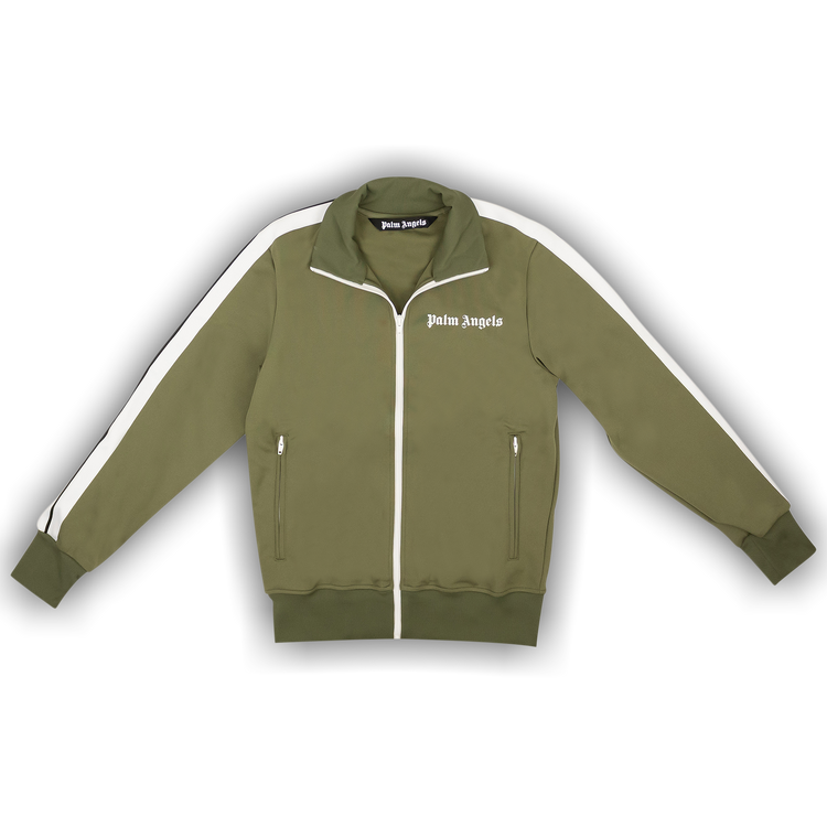 コート Palm Angels Olive green felt coat (PWER021F23FAB001 5676) Palm Angels Olive Green Felt Coat – LOZURI®