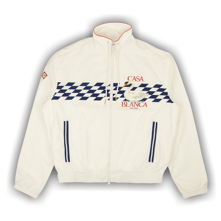 Buy Casablanca Par Avion Zip Up Track Jacket 'White' - MF22 JK 033