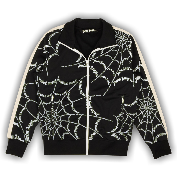 Buy Palm Angels Spider Web Classic Track Jacket 'Black/White
