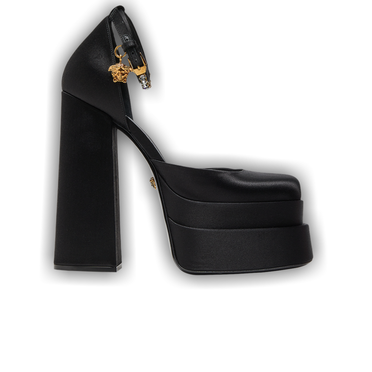 【VERSACE】 55 mmプラットフォーム ロゴサボ 厚底 レディース デザイナー プラットフォームシューズ