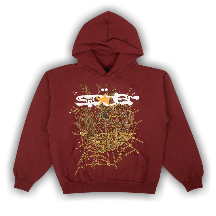 Buy Sp5der Hoodie 'Maroon' - 2406 1FW220106H MARO | GOAT