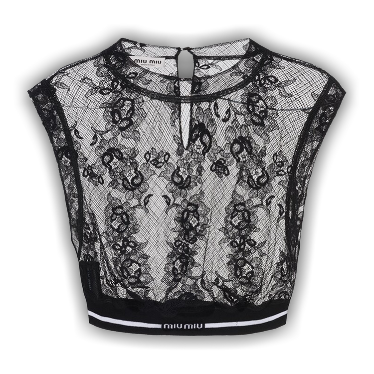 Buy Miu Miu Lace Top 'Black' - MT1827 12IR F0002 S 231 | GOAT