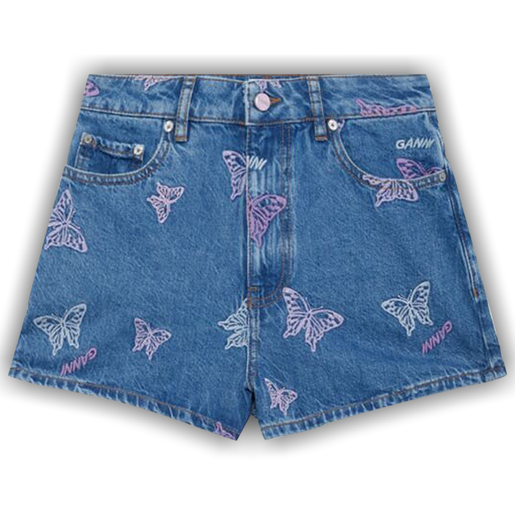 Buy GANNI Butterfly Denim Shorts 'Denim' - J1182 DENI | GOAT