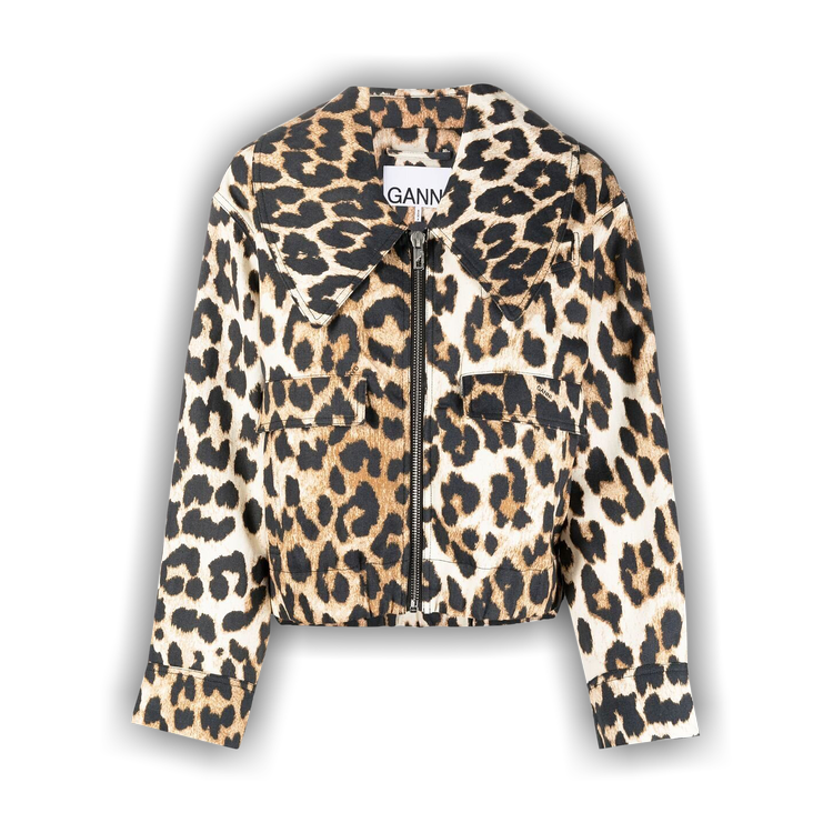 GANNI Beige amp; Black Leopard Jacket