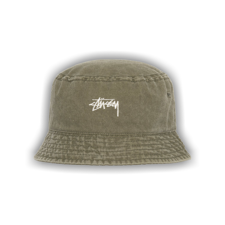 Buy Stussy Washed Stock Bucket Hat 'Olive' - 1321086 OLIV | GOAT