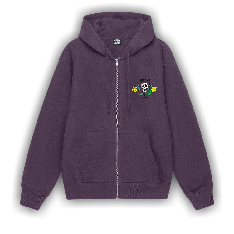 Buy Stussy Skull Crest Zip Hoodie 'Grape' - 1974904 GRAP | GOAT