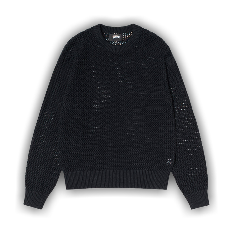 Buy Stussy Pigment Dyed Loose Gauge Sweater 'Solid Black 