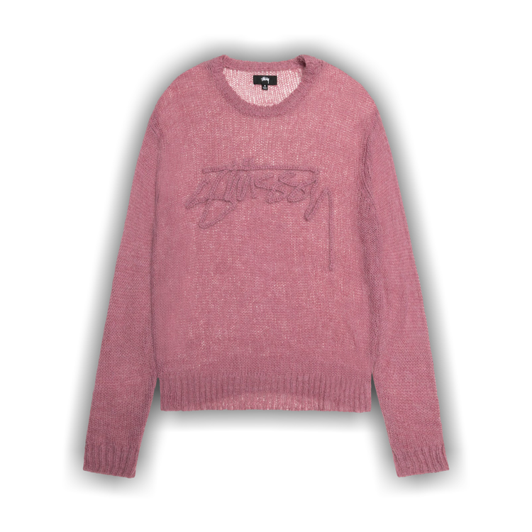 Buy Stussy Loose Knit Logo Sweater 'Mauve' - 117180 MAUV | GOAT