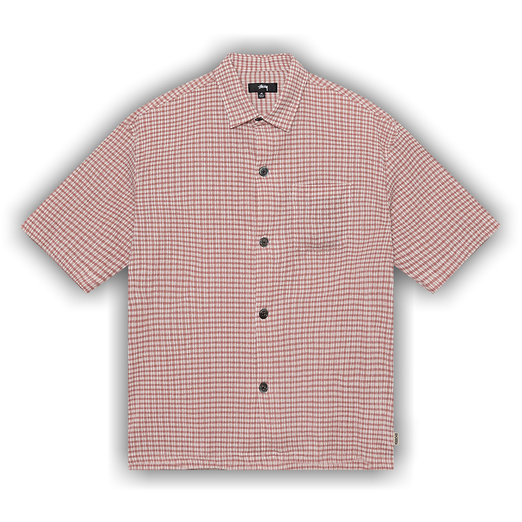Buy Stussy Wrinkly Gingham Short-Sleeve Shirt 'Dusty Rose