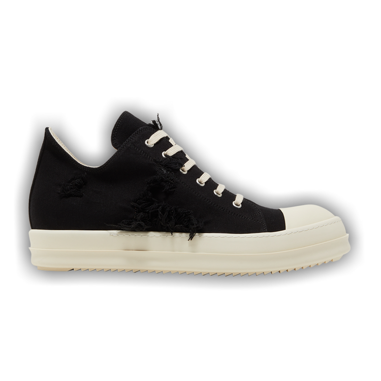 Rick Owens DRKSHDW Slashed Low Sneakers - Black / Milk
