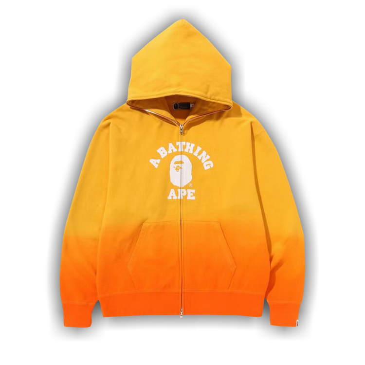 Buy BAPE College Gradation Relaxed Fit Full Zip Hoodie Orange 1J30 115 004 ORANGE GOAT CA