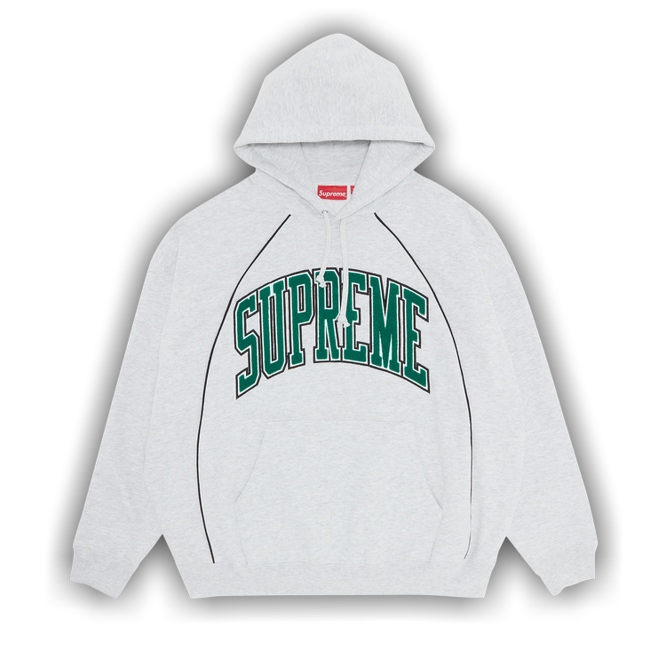 Buy Supreme Boxy Piping Arc Hooded Sweatshirt 'Ash Grey 