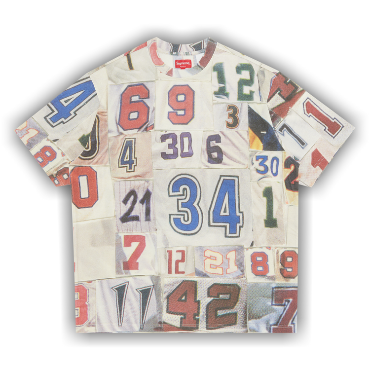 Buy Supreme Jersey Collage Short-Sleeve Top 'White Buy Supreme Jersey Collage Short-Sleeve Top 'White