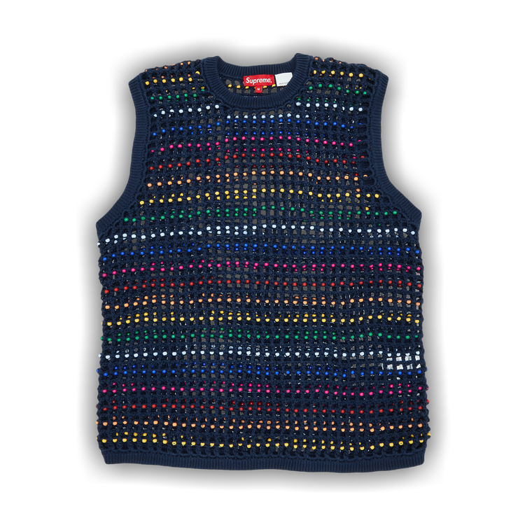 Buy Supreme Beaded Sweater Vest 'Navy' - SS23SK19 NAVY | GOAT