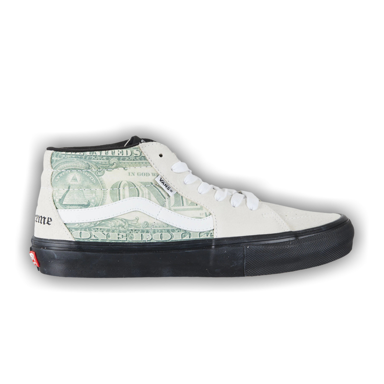 Supreme Vans Dollar Skate Grosso Mid White シュプリーム Buy Supreme x Skate Grosso Mid 'Dollar Bill - White