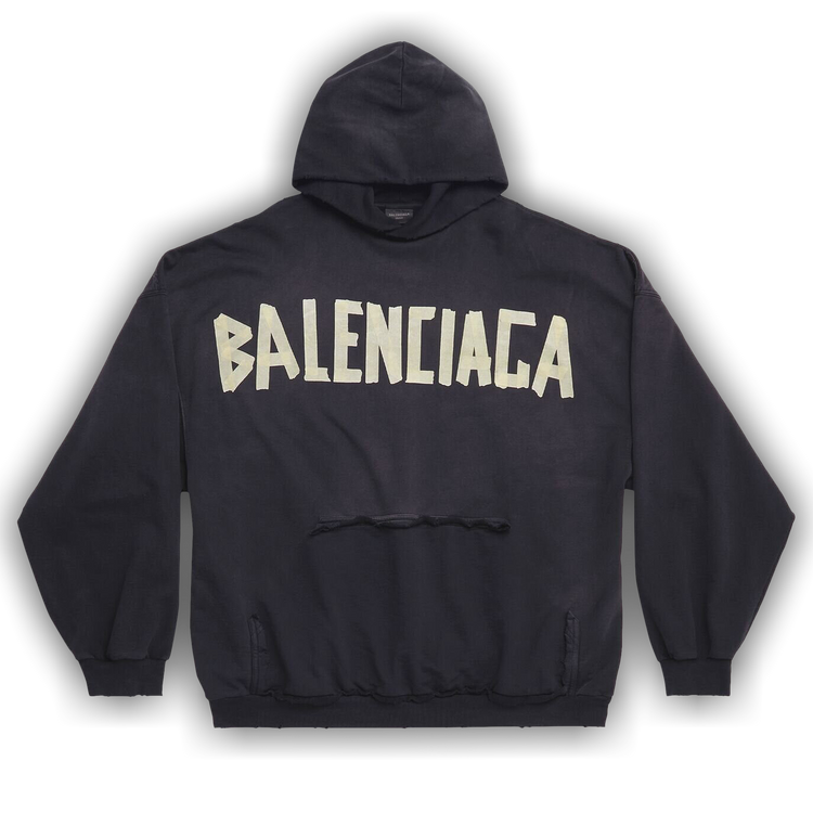Buy Balenciaga Ripped Pocket Hoodie 'Washed Black' - 744190 TOVB1