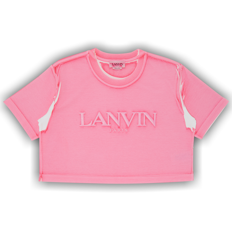 Buy Lanvin Overprinted Cropped Tee 'Peony Pink' - RW TS0036