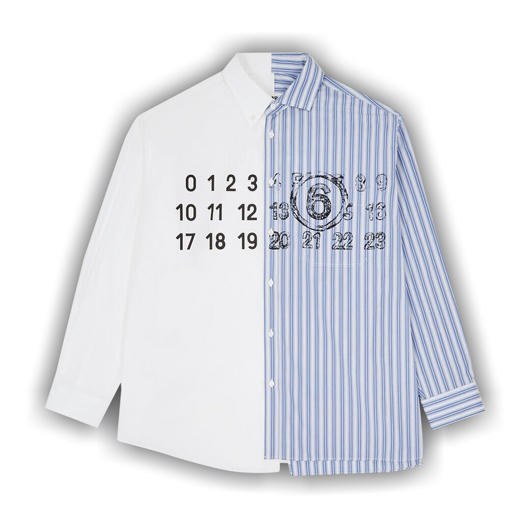 【限定特価】 Buy MM6 Maison Margiela Spliced Numbers Shirt 'Blue/White その他