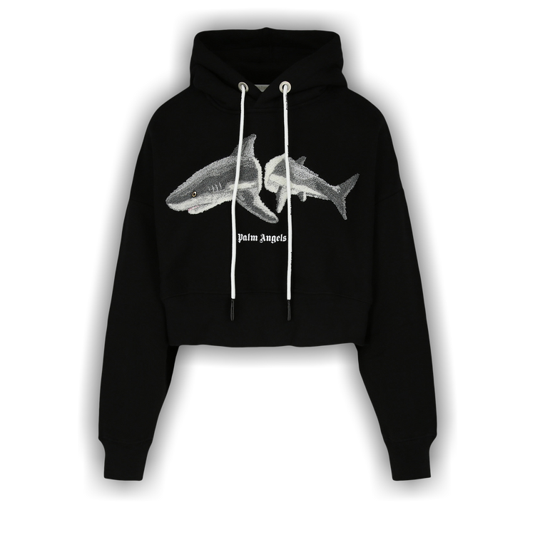 Palm Angels シャーク スウェット Palm Angels White Shark long-sleeve Hoodie | Black | FARFETCH