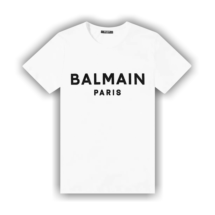 Buy Balmain Logo T-Shirt 'White/Black/Golden' - BF1EF005BB02