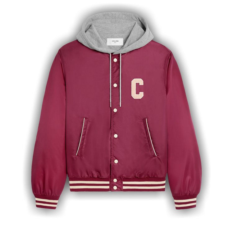 Buy CELINE Oversized Hooded Teddy Jacket 'Burgundy Buy CELINE Oversized Hooded Teddy Jacket 'Burgundy
