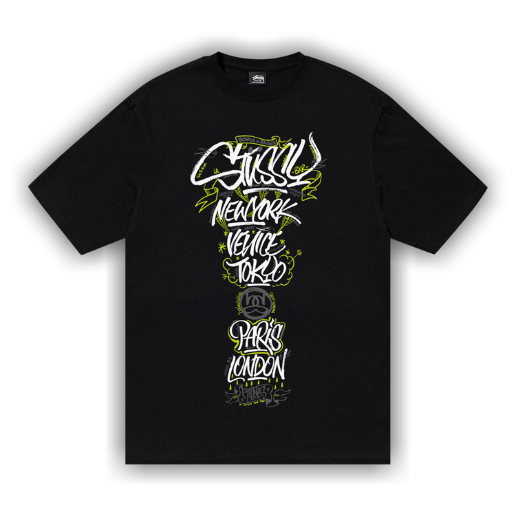 Stussy x Born X Raised Handstyles Tee 'Black'