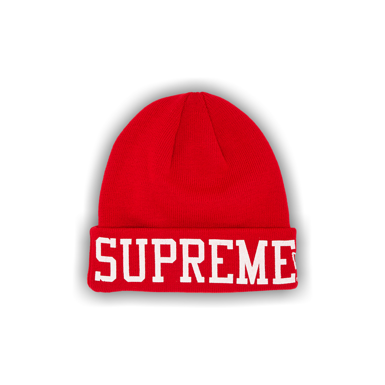 Buy Supreme x New Era Varsity Beanie 'Red' - FW23BN37 RED | GOAT
