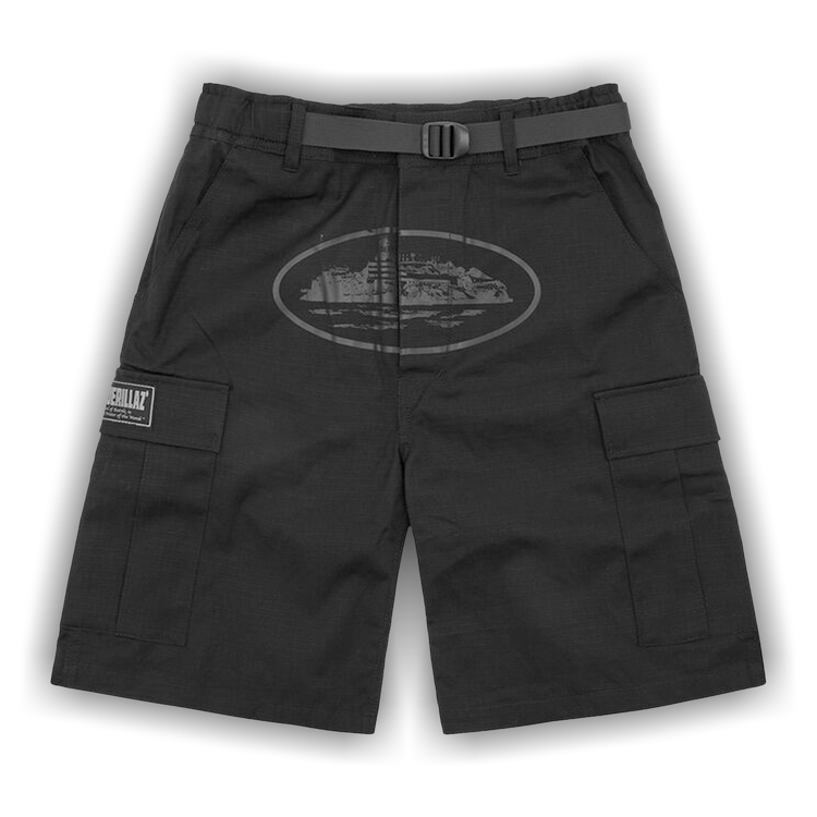 Corteiz OG Cargo Shorts Triple Black Hombre - SS22 - US