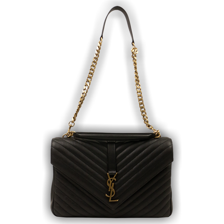 Buy Saint Laurent Leather College Large Shoulder Bag 'Black