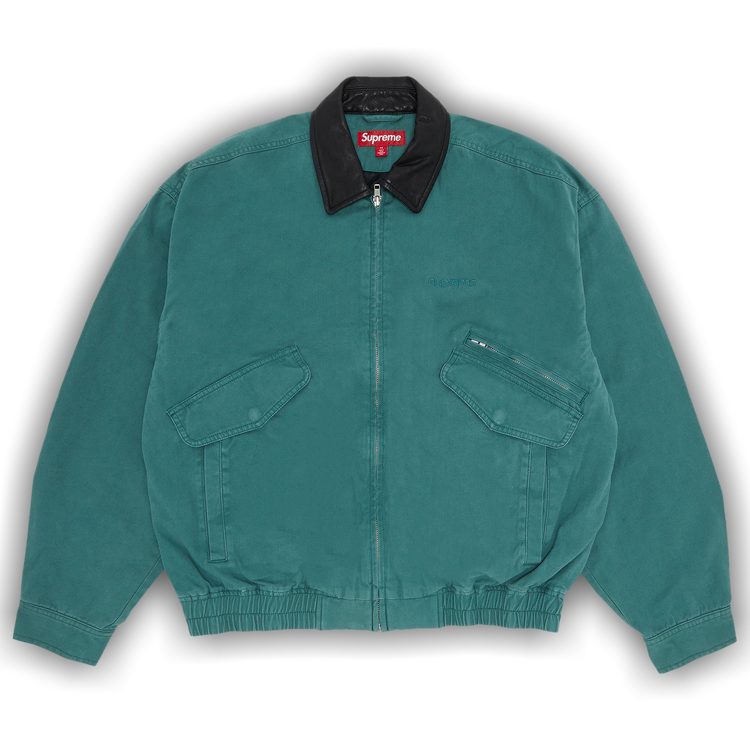 Buy Supreme Leather Collar Utility Jacket 'Green' - FW23J72 GREEN