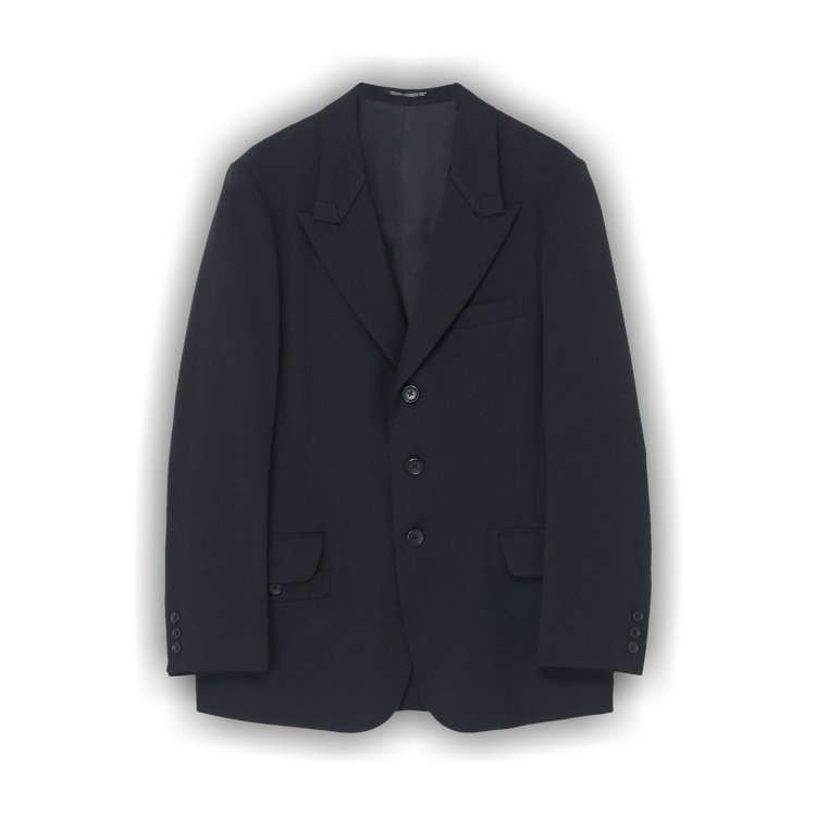 ヨウジヤマモトFOLD OVER PEAK LAPEL JACKET Buy Yohji Yamamoto Pour Homme Fold Over Peak Lapel Jacket 'Black