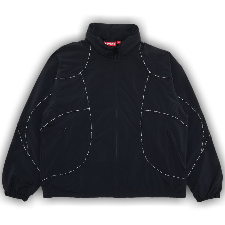 Buy Supreme Logo Piping Hooded Track Jacket 'Black' - FW23J15 