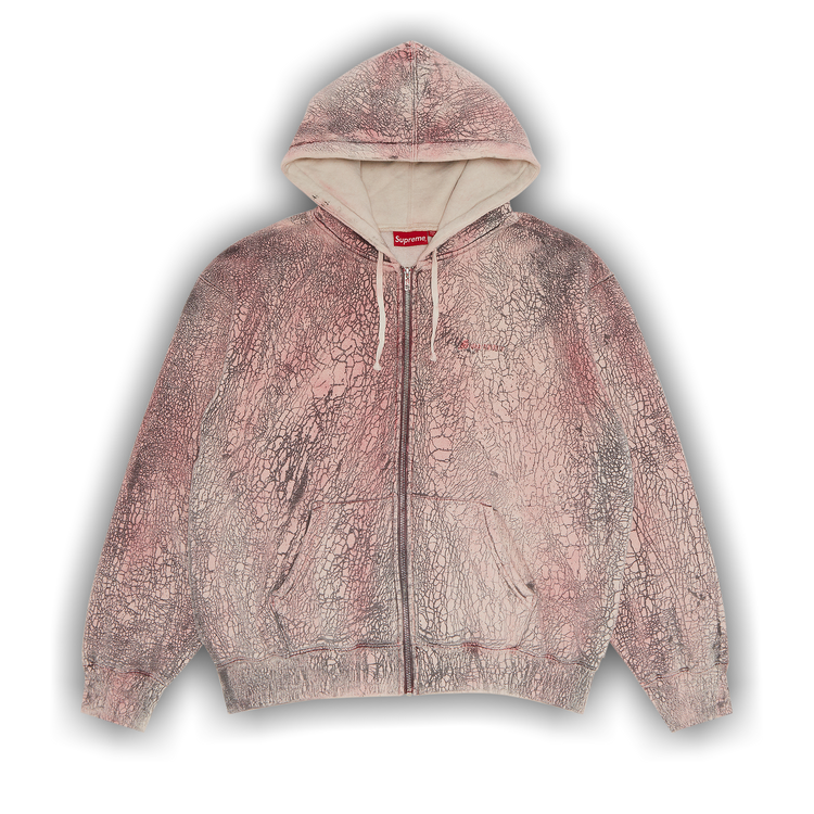 Buy Supreme Crackle Zip Up Hooded Sweatshirt 'Red' - FW23SW108 RED