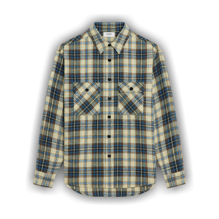 商品画像：Celine Hedi Period Wool & Nylon Checked shirt 42 Men's Red x 1