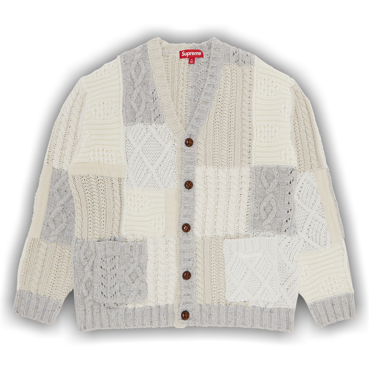 Buy Supreme Patchwork Cable Knit Cardigan 'Ivory' - FW23SK15 IVORY 