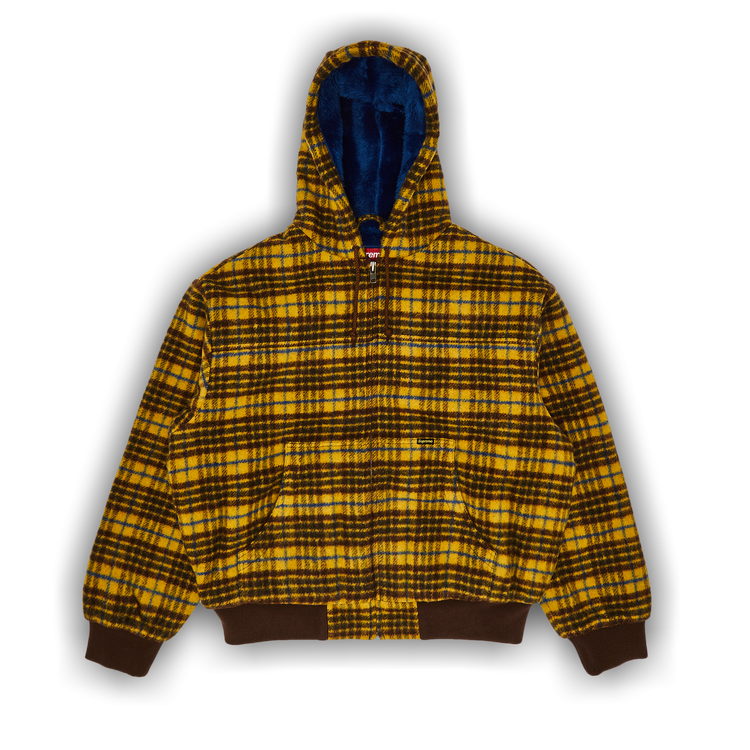 Buy Supreme Plaid Wool Hooded Work Jacket 'Brown' - FW23J46 