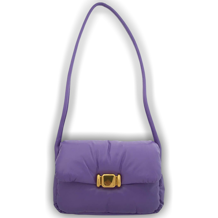 Buy Bottega Veneta Pad Crossbody Bag 'Purple/Brass' - 717237