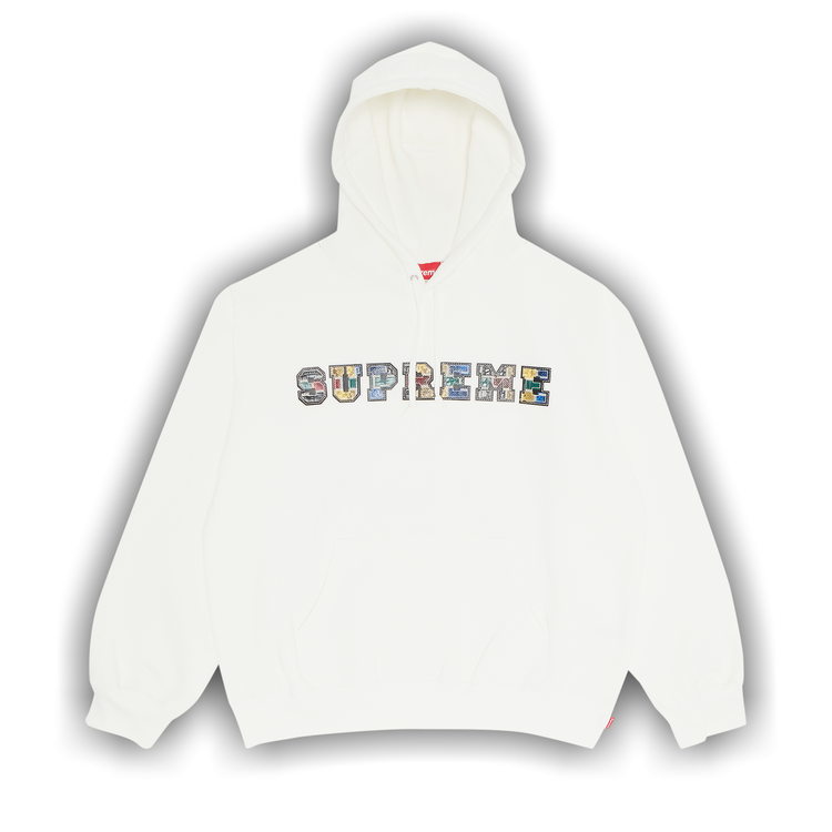 Buy Supreme Collegiate Patchwork Leather Hooded Sweatshirt