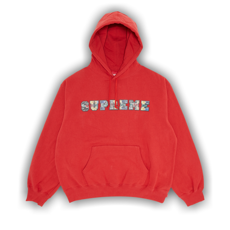 【Supreme】Wild Embroidered Hooded★Burnt Red★24FW★ Buy Supreme Champions Studded Hooded Sweatshirt 'Red