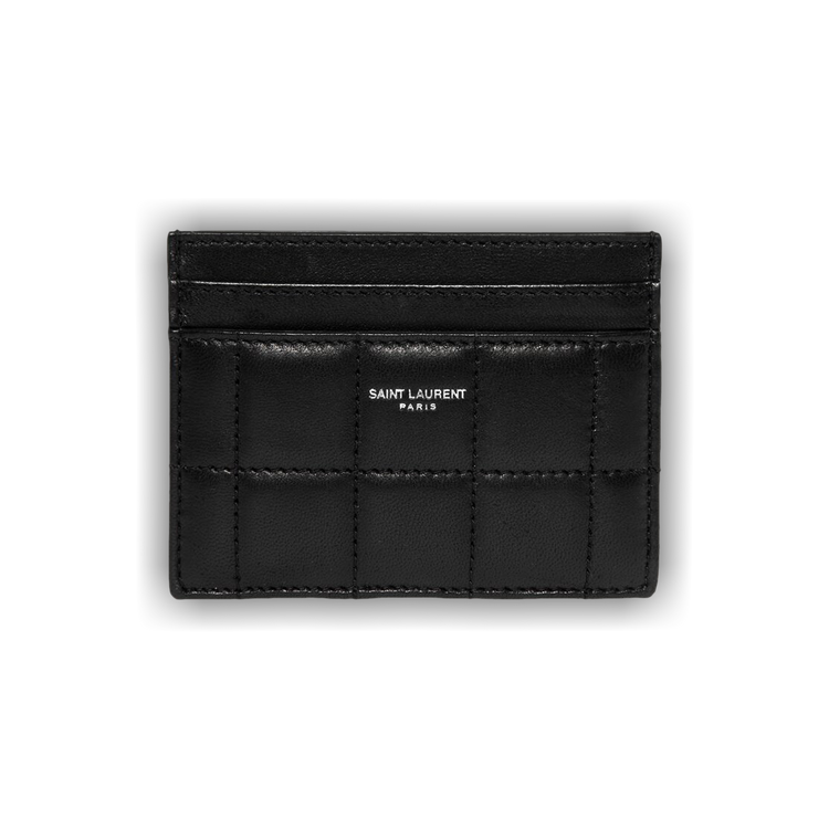 Buy Saint Laurent Paris Quilted Card Case 'Black' - 758662