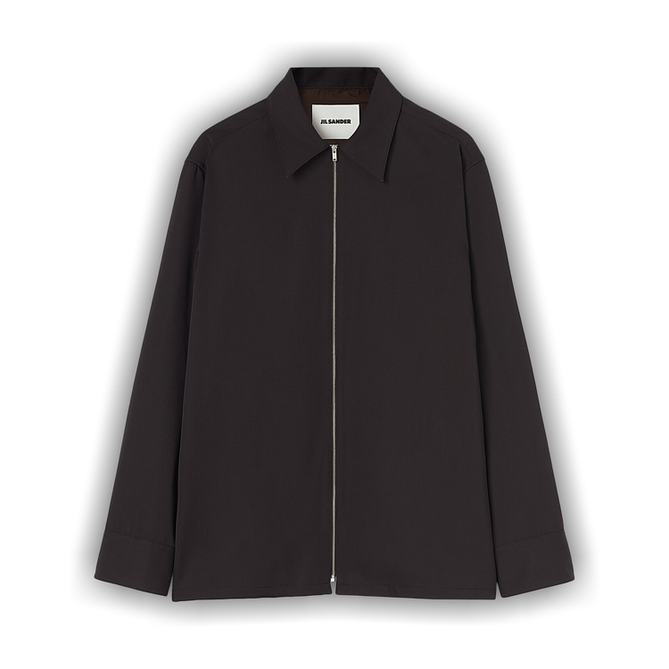 Buy Jil Sander Virgin Wool Shirt Jacket 'Chocolate Brown