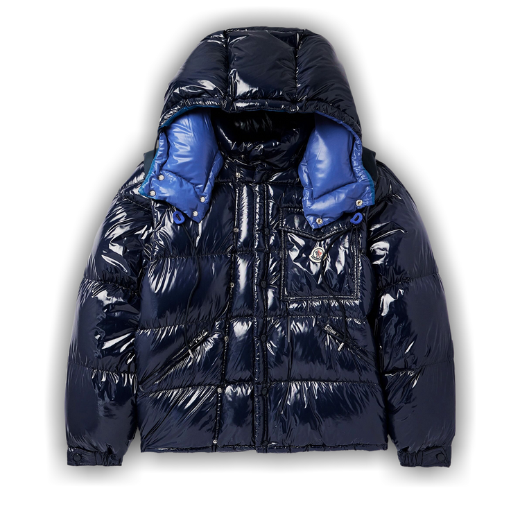 【美品】MONCLER CARLES JACKET ダークネイビー Navy Blue Courcelles Hooded Mid-Length Down Jacket - Long Jackets