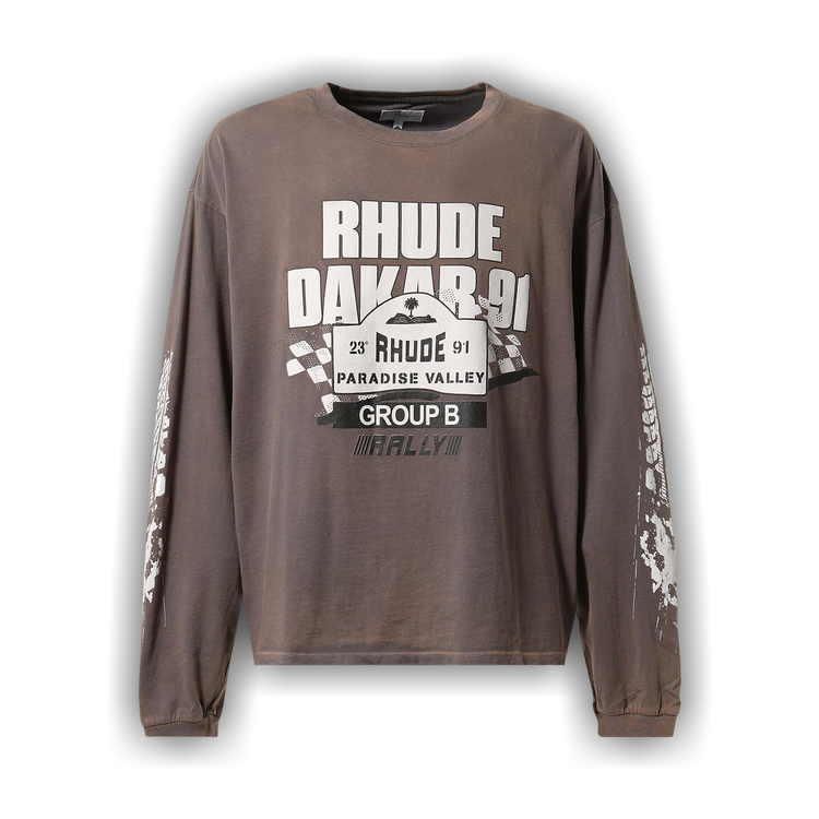 Buy Rhude Dakar 91 Long-Sleeve Tee 'Vintage Grey' - PF23TT02012675